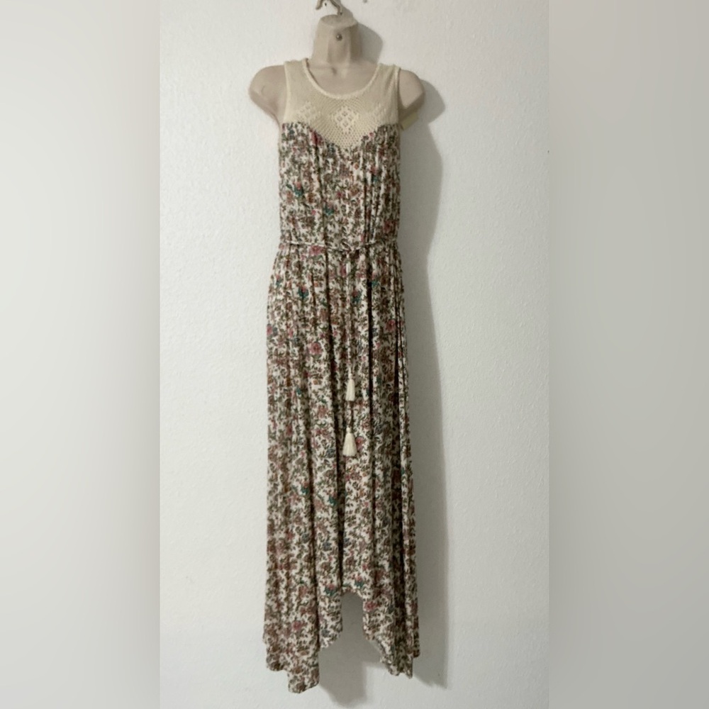 Lucky Brand Cream Floral Midi Dress